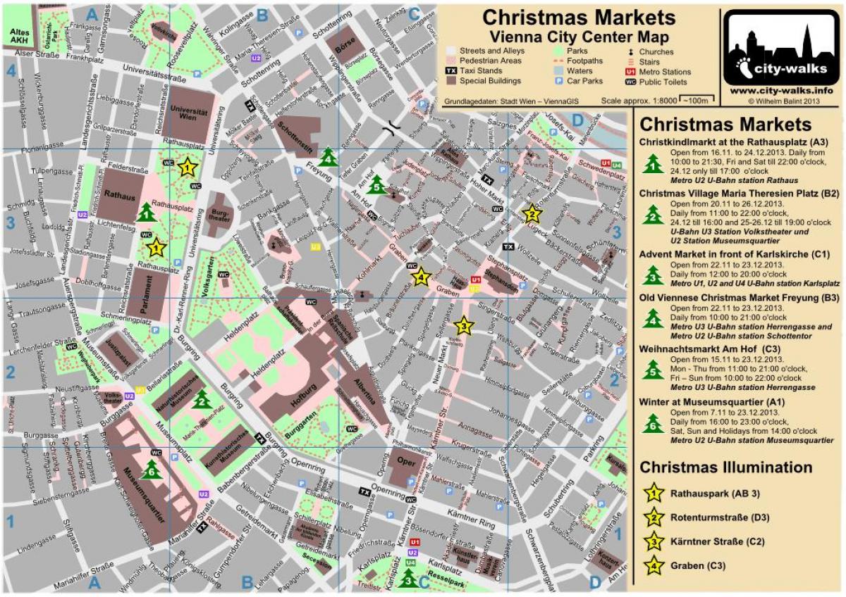 નકશો વિયેના ક્રિસમસ બજાર