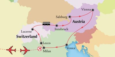 નકશો વિયેના switzerlan