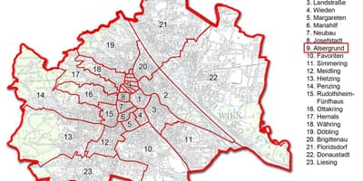 Wien bezirk નકશો