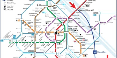 નકશો Wien mitte સ્ટેશન